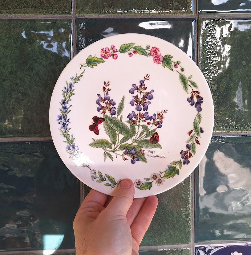 Royal Worcester Sage Collector Plate: Botanical Butterfly Fine Bone China (Limited Edition)