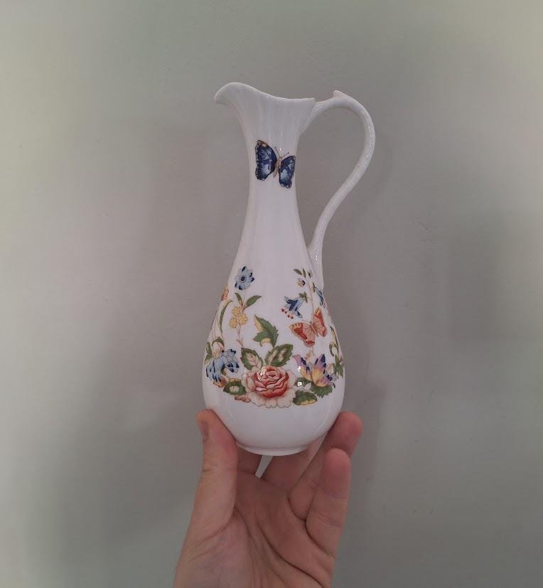 Aynsley Cottage Garden Posy Vase Jug: 7 Inch Fine Bone China Ewer