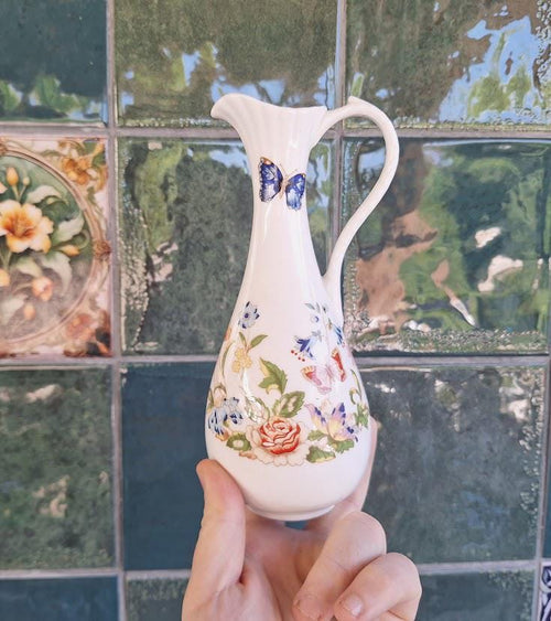 Aynsley Cottage Garden Posy Vase Jug: 7 Inch Fine Bone China Ewer