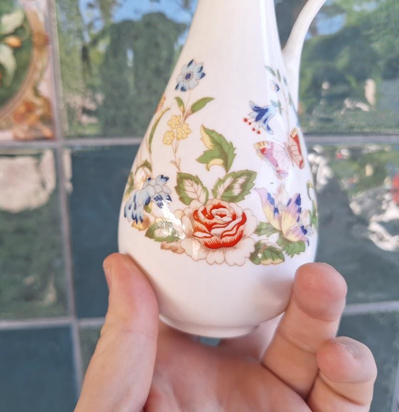 Aynsley Cottage Garden Posy Vase Jug: 7 Inch Fine Bone China Ewer