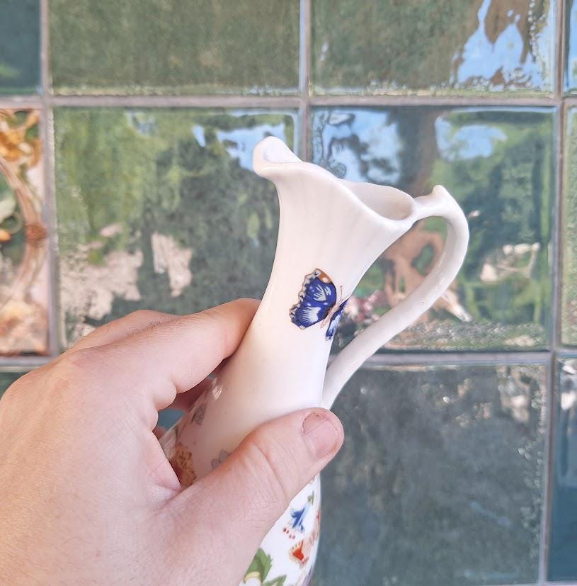 Aynsley Cottage Garden Posy Vase Jug: 7 Inch Fine Bone China Ewer
