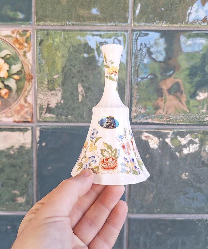 Aynsley Cottage Garden Fine Bone China Bell  Floral Butterfly Hand Bell