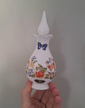 Vintage Aynsley Cottage Garden Derwent Perfume Bottle, Fine Bone China Floral Butterfly Stopper