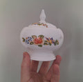 Vintage Aynsley Cottage Garden Derwent Trinket Box, Fine Bone China Floral Jar