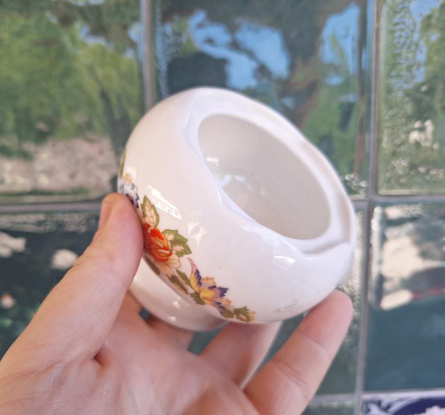 Vintage Aynsley Cottage Garden Derwent Trinket Box, Fine Bone China Floral Jar