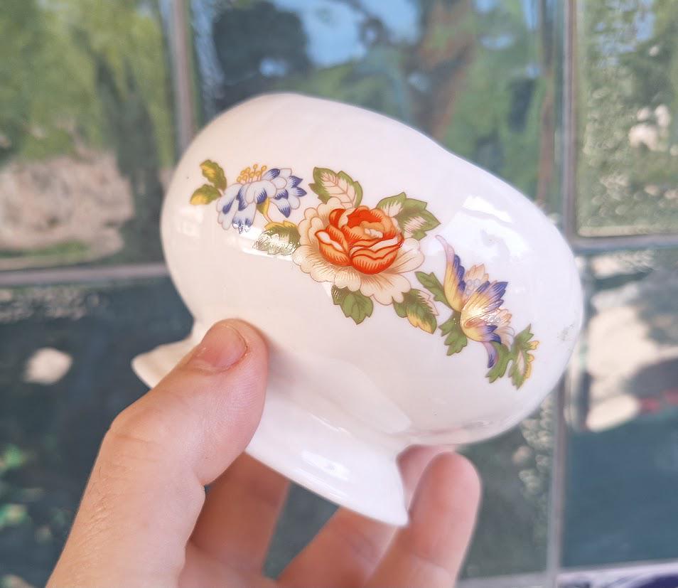 Vintage Aynsley Cottage Garden Derwent Trinket Box, Fine Bone China Floral Jar