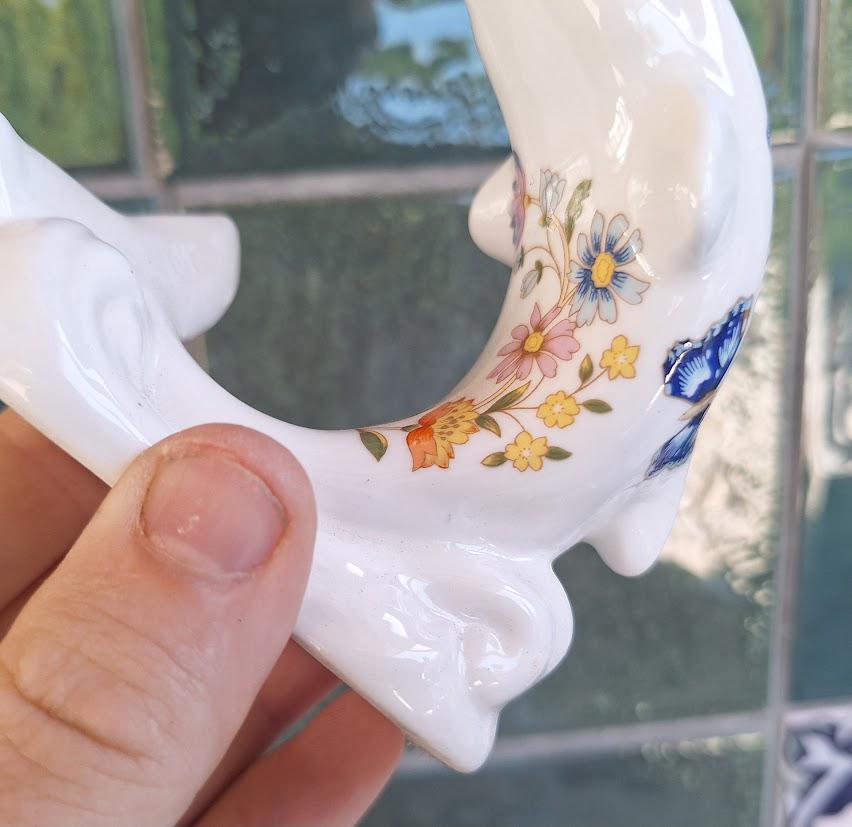 Vintage Aynsley Cottage Garden Dolphin Figurine, Fine Bone China Ornament Made England