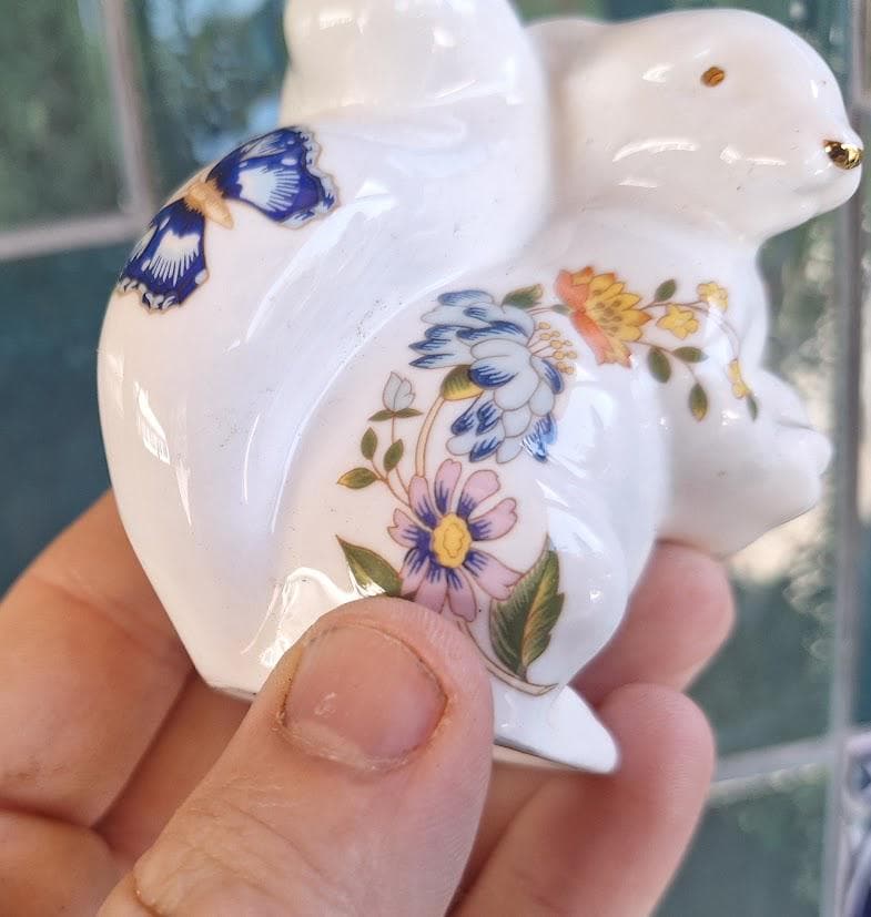 Vintage Aynsley Cottage Garden Squirrel Figurine  Fine Bone China England