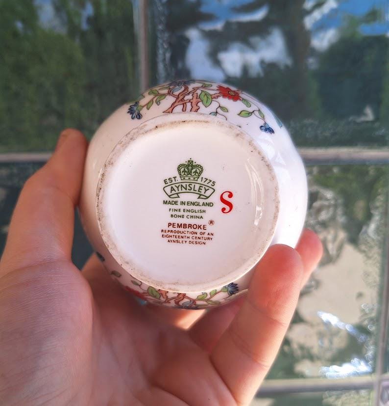 Vintage Aynsley Pembroke Lidded Ginger Jar: Fine English Bone China Bird Floral (5.5 Inch)