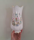 Vintage Aynsley Wild Tudor Large Vase, Fine Bone China Wildflower Floral Gold Trim