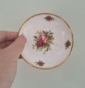 Vintage Royal Albert Rose Spray Fruit Saucer Dessert Bowl Bone China England Gold Rim