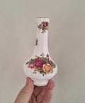 Vintage Royal Albert Old Country Roses 7.5in Bud Vase, English Bone China Floral Rose Vase, Gold Trim, Made in England