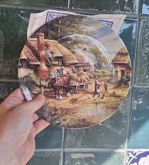 Wedgwood Mending the Thatch Collector Plate 1992, Chris Howells Country Days No. 5, Limited Edition Bone China, Original Paperwork