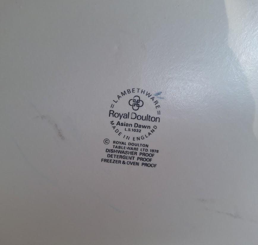 Royal Doulton Asian Dawn Large Oval Serving Platter LS1032, Lambethware Blue & White Vintage Serving Plate Made in England