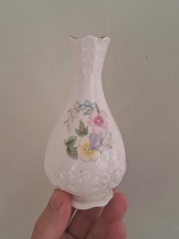 Vintage Aynsley Wild Tudor Bud Vase, Fine Bone China Mini Vase, Made in England, Cottage Garden Floral Posy Vase, English China Gift