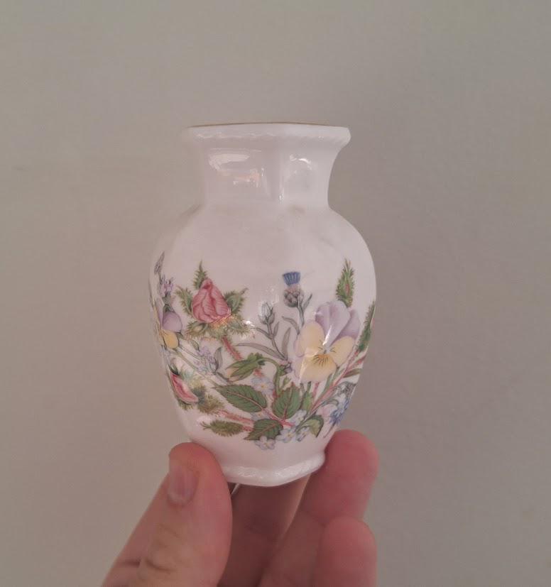 Vintage Aynsley Wild Tudor Miniature Bud Vase Fine Bone China Made in England Floral Posy Vase