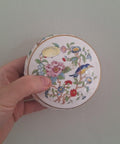 Aynsley Pembroke Trinket Box Fine Bone China Lidded Jewellery Box Bird Floral England Vintage Gift