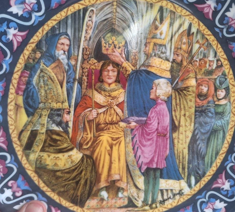 Wedgwood Arthur Crowned King Collector Plate 1986 Richard Hook Bone China Limited Edition
