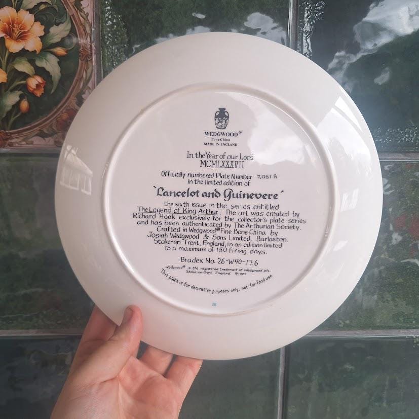 Wedgwood Lancelot and Guinevere Collector Plate 1987 Richard Hook Bone China Limited Edition