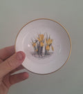 Vintage Royal Worcester Yellow Daffodil Pin Dish Fine Bone China England Floral Trinket Dish Gift