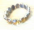 Vintage 1970s Orange Rhinestone Expandable Bracelet